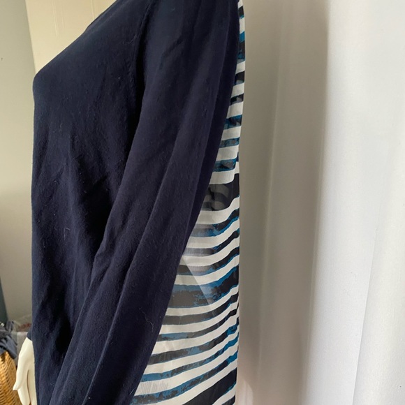 🌸3/20🌸 Navy sweater with sheer back - Picture 1 of 4